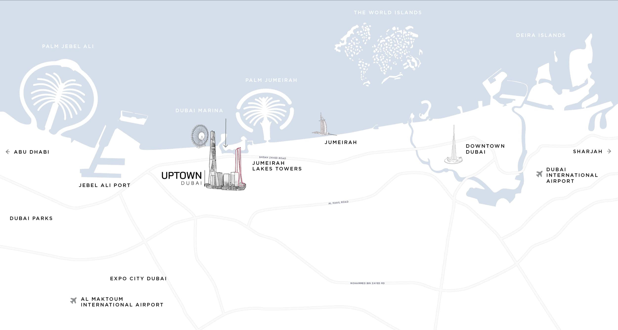 Uptown Dubai Map
